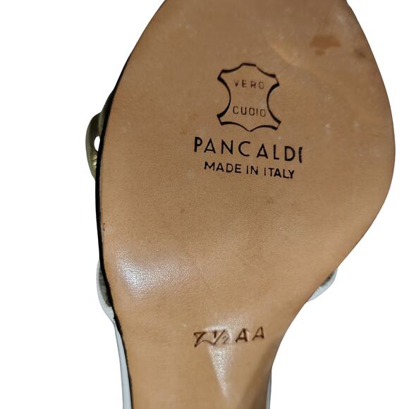 80s Pancaldi Italian Leather Strappy Heels 4 Inch Heel Size 7 1/2 AA Gently Used - Picture 10 of 12